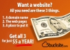 provide web hosting with 5GB of space, a domain name, and website builder with hundreds of templates