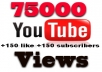 give your YouTube Video Over 75000 Views +200 Likes + 200 Subscribers Guaranteed within 4-5 days