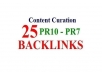 create 25 Backlinks on PR10 to PR8 social bookmarking websites
