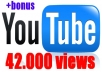 give your YouTube Video Over 42.000 Views + 100 Likes Guaranteed within 72hours - 98 hours