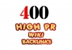 create over 400+ WIKI backlinks from unique high pr sites including edu and gov + ping for fast index..@