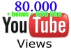 give your YouTube Video Over 80000++ Views + 600 Likes Guaranteed within 72hours - 98 hours