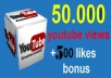 give your YouTube Video views Over 50000++ Views + 500 Likes Guaranteed within 72hours - 98 hours