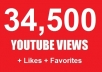 give views on your YOUTUBE video 34,500+ youtube Views, 1+ likes, 1+ Favorites and 1+ Subscribers!!!!!!!!!!!!!
