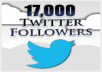 add 17000 twitter follower to your any twitter account less than  21 hours