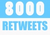 deliver 8000 Retweets and Favorites from 8000 unique profiles within 24 hours !!!!!!!!!!!!