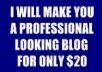 I Will Build You A Word Press Blog With A Header, Any 3 Ads You Want to Promote, 2 Articles I Will Write For You, Add Lot's of Plug-ins including PringFresh, which will give you tons of visitors.