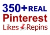 provide 350+ Real Pinterest Repins or Likes for your Pin ID or photos within 2 days............