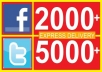****give 2000+ facebook likes [Permanent] to ur facebook fan Page OR 5000+ twitter followers to twitter account, likes Or followers deliver fast***^^^