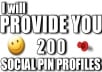 PROVIDE you 200 pinterest accounts 