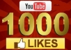 Give you 1000+ Guaranteed[Fast] YouTube Likes for 1-5 video youtube PROMO TODAY