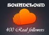 get you 400+ REAL Soundcloud followers Without admin acces