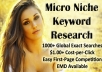 provide you an micro niche site keyword with 1000+ global exact searches, easy competition, 1+ cpc, and EMD available