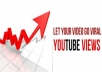 send 1000 Real youtube views + 50 Likes + 50 Subscribers + 50 Favorites + 10 Comments to your youtube video