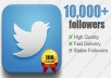 give you 10000+ [Staying Forever] twitter followers, all Real Looking High Quality twitter followers deliver within 24 hours