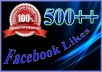 500+ High Quality Verified Facebook Likes To Your Website/Blog/Fanpage/Photo/Post/Video within 12 Hours  