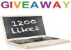 send you 1200 likes to your Facebook fan page in less than a day