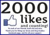 send you 2000 likes to your Facebook fan page in less than a 23 hours