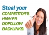 get list of 3 competitors DoFollow PR backlinks