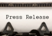 write a Professional Press Release 400 to 450 Words in 24 Hours @!