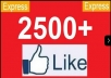 give you 2500+ Facebook likes to your facebook fanpages, likes within 24 hours