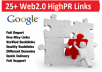 Create 25+ Web 2.0 High PR Authority Contextual Backlinks for your website to Rank it on Top of Google