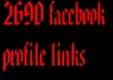 give 2690 facebook profile links with over 1000+ friends