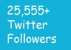 Add 25000+ Real Looking twitter followers in your twitter profile [ No Unfollow ] 