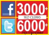 give you 3,000 Facebook likes OR 6,000 Twitter followers