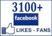 give 3100+ [PERMANENT] Facebook likes to your facebook fanpage,likes in 24 hours