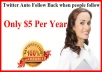 set a Twitter Auto Follow Back fuction using my paid tool