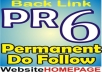 will give PR6 Permanent DoFollow Homepage Link for a Month on Valid PR6 English Alexa 150k site