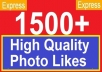give 1500 High quality facebook likes, facebook Fanpage/PHOTO/Status/Video