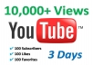 give You 10,000+ Very Urgent YOUTUBE Views In Less Than 3 Days