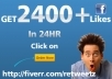 Real 2400++ High Quality Facebook Likes on you website