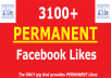 give 3100+ [PERMANENT] Facebook Likes to your Facebook fanpage within 48 hours