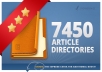 I will spin and submit your article to 7450 Directories, Get 500+ Google Backlinks