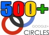 I will give you 500++ Google plus Circles to your page to seo rock up your high rank on google