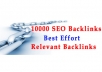 I will create 10000 seo Relevant Backlinks for top rankings