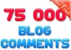 build over 75000 Instant Blog Comments as SEO Backlinks and ping
