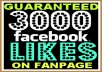 Give You 3000 FACEBOOK Likes Guaranteed On Your Fans Page Without ID Password