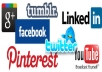 give 50 Retweet 20 Google plus 40 Facebook Likes 25 Pinterest Repin and 40 StumbleUpon likes for your webpage