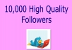 I will deliver 10,000 High Quality (STAY) followers within 24 hours 