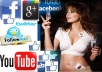 provide you  100+++ real Facebook or Twitter followers / 1000 real Facebook or Youtube likes within 48 hrs