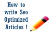 write a high quality, 500 plus word article, that is seo optimized