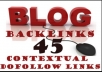 I will create 45 High Authority Contextual BACKLINKS on a Private PR1 to PR6 Dofollow Blog Network, Multiple Class C and Ip