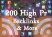 get over 200 High Pr DoFollow backlinks for your website, I will then social bookmark those links AND I will then submit and ping those urls !!!~~