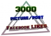 send you 3000 REAL Authentic Facebook Picture/Post Likes [No Bots] in 24 hours ....!!!!!