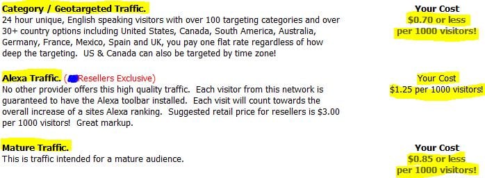 Email Reseller and Guaranteed Signups reseller cost will be provided ...