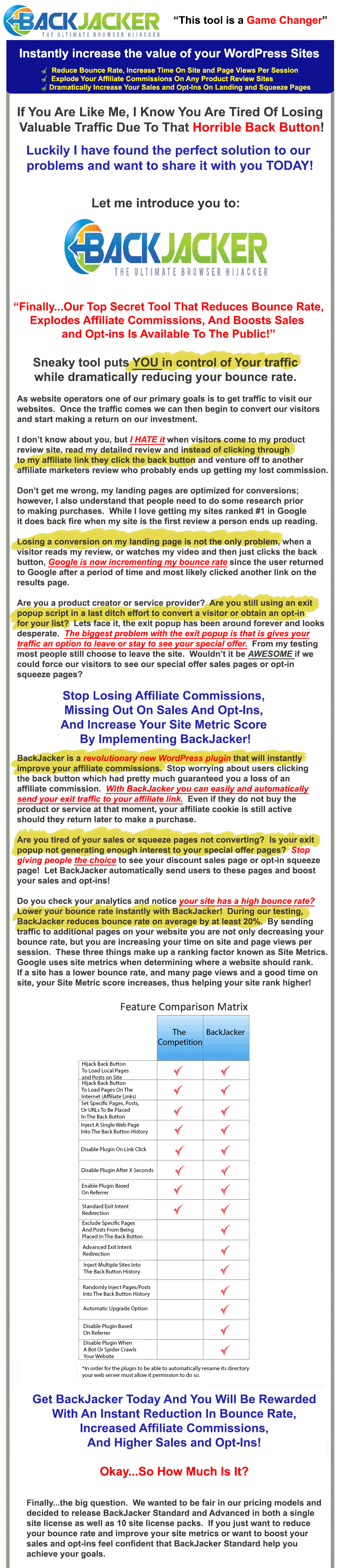 Kill Your Bounce Rate, Increase Affiliate Commissions, Boost Sales & Optins with BackJacker ...